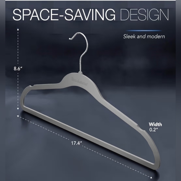 Brookstone Gray Rubberized Hangers Set - Picture 2 of 4